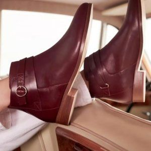 Sezane Oxblood Low Jonas Ankle Boots - Size 40 (9 US) - scuff on toe